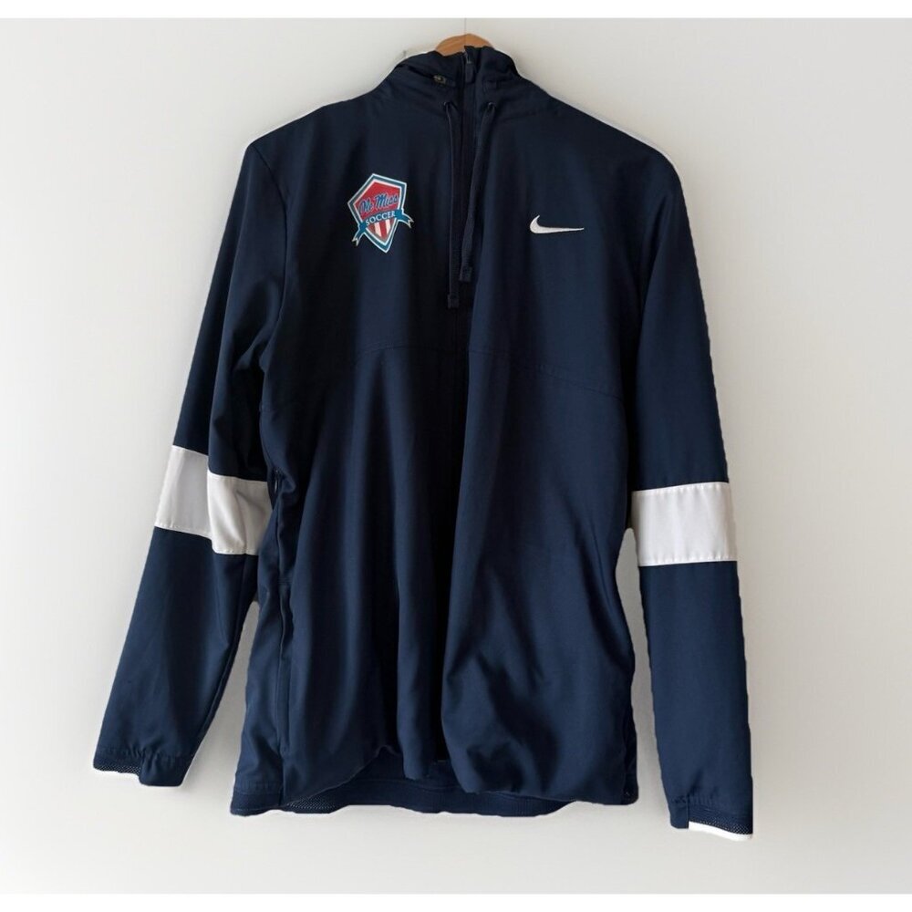 Nike Dri-Fit Jacket Men's Size XL Navy/White Ole Miss Soccer Collegiate‎ Sporty